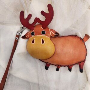 Orange Moose Hand Crafted Genuine Leather Coin Purse